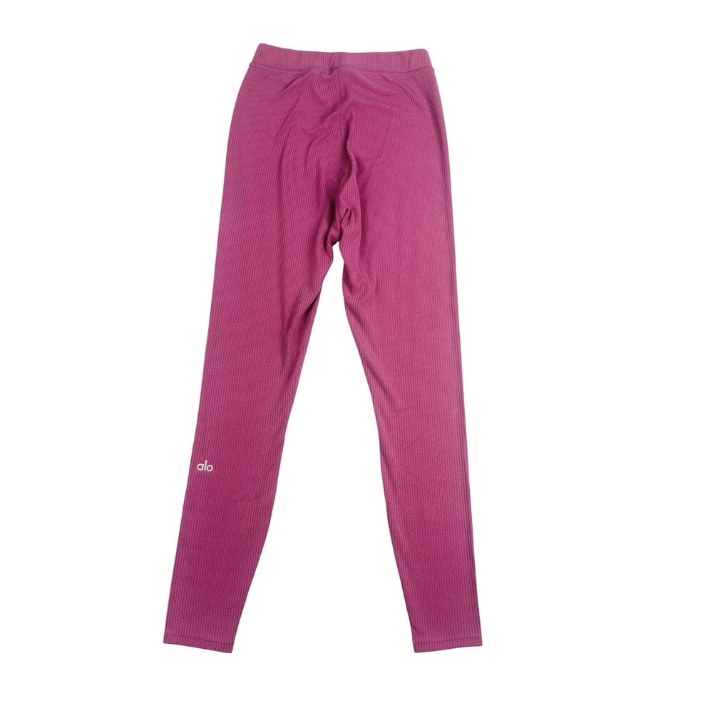 Alo Yoga Ribbed High Waist Blissful Leggings Pink Raspberry XS - Picture 4 of 7